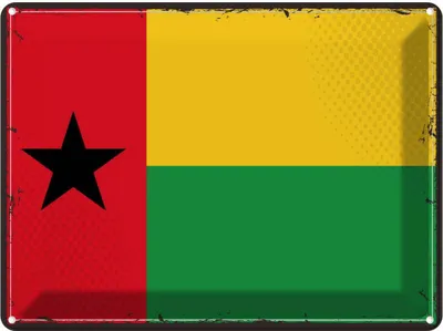 Produktbild von vianmo Blechschild 30x40 cm Guinea-Bissaus Retro Guinea Flagge Fahne Wappen