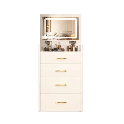 Produktbild von 3-in-1 Schminktisch mit offenem Spiegel und 3 Schubladen Kosmetiktisch B60/H118/T40 cm