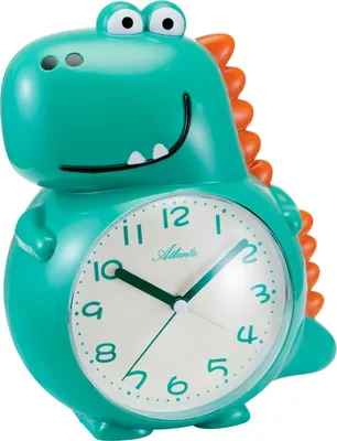 Produktbild von Atlanta 2167 Kinderwecker mit Leisegang Dino Grün/Orange