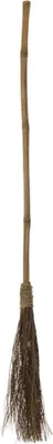 Hexenbesen 109 cm lang aus Holz & Reisig Kostüm-Zubehör für Kinder Kartoffelbrei Baldrian Requisite Walpurgisnacht Halloween Fasching Karneval Mottoparty Kinderfasching