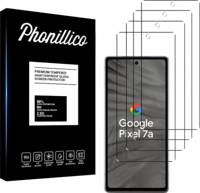 Image de Verre trempé pour Google Pixel 7a [4 pièces] Protection d'écran Screen Protector Film Anti-Rayures Glas Resistant Phonillico®
