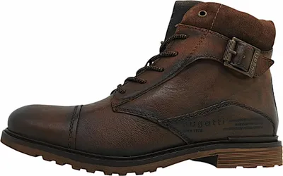 Image de Bugatti - Bottines à lacets pour hommes, couleur marron, style décontracté