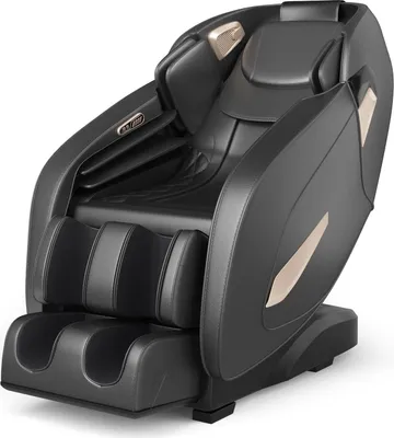 Produktbild von Elektrischer Massagesessel für Ganzkörper, SL-Schienen-Massageliege, Massagestuhl mit Schwerelosigkeitsdesign/Auto-Körperscan/Bluetooth (Schwarz)