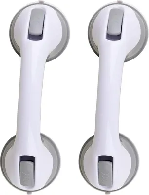 Immagine prodotto di 2 supporti di sicurezza - Maniglia per doccia con ventosa - Supporto per il bagno - Maniglie di sostegno per la doccia - Adatti per bagni, bambini e anziani