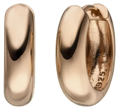 Produktbild von Creolen Klappcreolen oval 925 Silber rotvergoldet Ohrringe Ohrschmuck