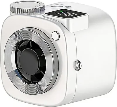 Image de Mini ventilateur USB ZELURXX pour poussettes, rechargeable, 5 vitesses, silencieux, portable, numérique, 2000-4000 mAh, BLDC, blanc