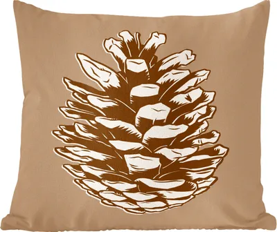 Produktbild von MuchoWow® Zierkissen Sofakissen Wohnzimmer Dekokissen 45x45 cm Herbst - Illustration - Tannenzapfen - Schlafpolster - Polster für das Sofa