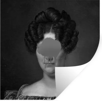 Produktbild von MuchoWow® Wandtattoo Wandsticker Wandaufkleber Johanna Henriette Engelen - Alexandre Jean Dubois Drahonet - Schwarz und Weiß 50x50 cm Selbstklebend und Repositionierbar - Selbstklebend - Fototapeten