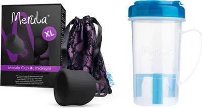 Produktbild von Merula - Menstruationstasse XL + Cupscup - 6 Farben