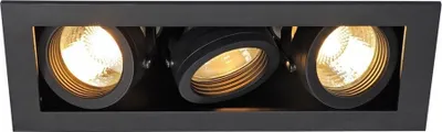 Obrázok produktu pre SLV 115530 KADUX 3 GU10 stropné svietidlo hranaté matné čierne max. 3x50W