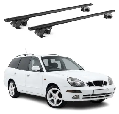 Productafbeelding van Draagrek, basisdrager voor Daewoo Nubira Kombi, 1997-2003, 90 kg, aluminium, zwart, AI-gegenereerde afbeelding