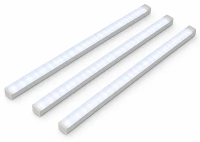 Produktbild von 3er-Set USB-aufladbare LED-Unterbauleuchten - Kabellose Bewegungsmelder-Lampen - 50 cm - 6000 K Kaltweiß - 5 V
