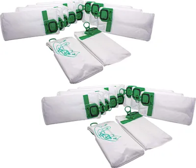Produktbild von vhbw 20x Staubbeutel kompatibel mit Vorwerk Kobold VK150, VK140, VK 140, VK 150 Staubsauger - 29,5cm x 13cm Grün Weiß