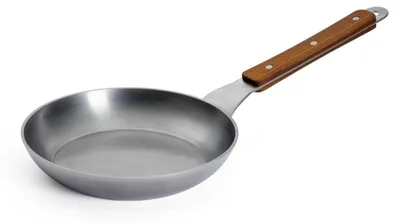 Flache Kohlenstoffstahl-Pfanne, Ø 20 cm, 5 cm hoch, induktionsgeeignet