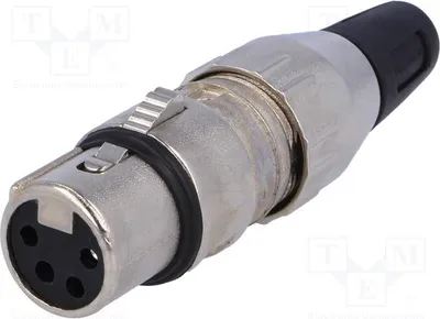 Zdjęcie produktu dla 1 sztuka złącza do lutowania, pin: 4, prosty, 50V, 700-0400 - wtyk żeński do przewodów