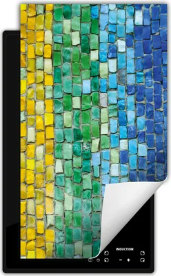Produktbild von DarHaus Herdabdeckplatte 1 teilig 30x52 cm Anti Rutsch Matte Aufrollbar, bunt - Ziegelstein