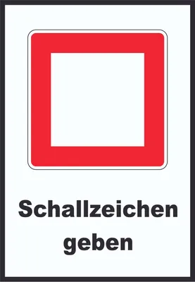 Produktbild von Schallzeichen geben  Schild mit Symbol und text Horn benutzen A4 (210x297mm)