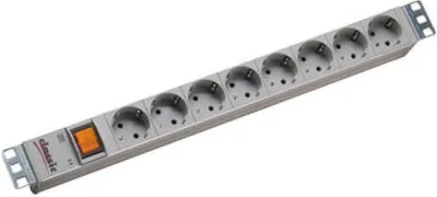 Produktbild von BACHMANN 19" Steckdosenleiste 8fach, mit Schalter, Aluminium