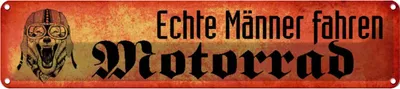 Produktbild von vianmo Blechschild 10x46 cm Echte Männer fahren Motorrad Frauen Spruch Zitat