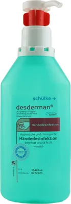 Produktbild von Schülke desderman® Händedesinfektion (ohne Farbstoff/Parfüm) - 1 Liter, Hyclick | Flasche (1 l)