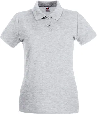 Produktbild von Fruit of the Loom - "Premium" Poloshirt für Damen kurzärmlig BC1377 (XL) (Grau meliert)