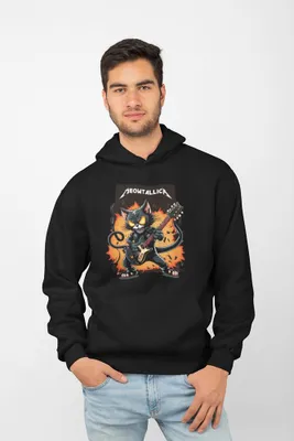 Produktbild von D&B Unisex Hoodie ZN00013 Meowtallica Schwarz-Größe L