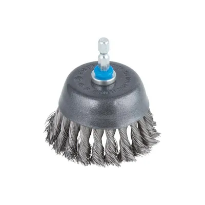 Image de Brosse boisseau métallique torsadée, tige 6 mm