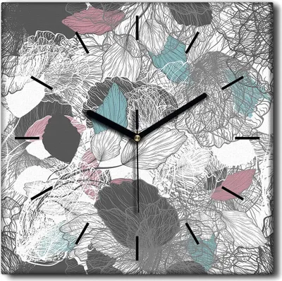 Produktbild von Coloray Uhr auf Leinwand 30x30 cm Wand Uhr Dekoration Wohnzimmer Segeltuch schwarze Hände -Kunst-Kunst-Abstraktion.