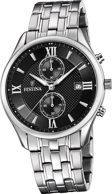 Image de Festina Montre Homme F6854/8 Sport en acier inoxydable Montre bracelet rétro argent D2UF6854/8