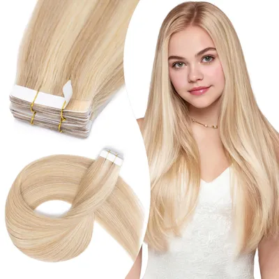 Productafbeelding van 10-delige haarverlengstukken - Echt haar - 40 cm