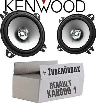 Produktbild von Lautsprecher Boxen Kenwood KFC-S1056 - 10cm Koax Auto Einbauzubehör - Einbauset passend für Renault Kangoo 1 Front Heck - justSOUND