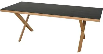Produktbild von Gartenmöbelset Siena Garden Catania 6 -Sitzer 7 tlg. Holzoptik anthrazit aus Aluminium und Glas, Rückenlehne verstellbar