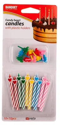 Produktbild von BANKETT Kerzen Geburtstag WIR PARTEIEN Kleine Herzen, 10/10 St.