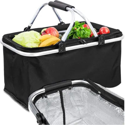 Produktbild von Faltbarer Thermischer Picknickkorb 30L – Kühlkorb Isoliert, Wasserdicht, Klappbar für Camping, Strand & Einkauf