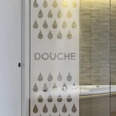 Image de Film occultant pour douches – Film autocollant pour portes et vitres de douche – 150 x 45 cm