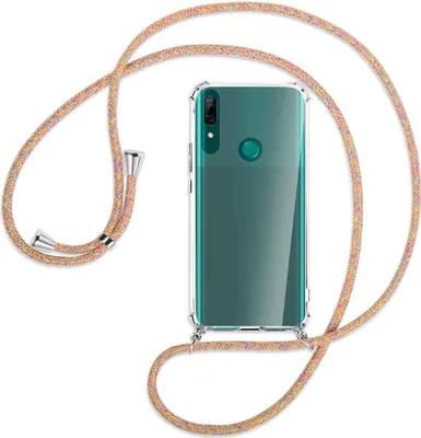 Produktbild von Handykette Backcover-Schutzhülle mit Band (Metall silberfarben) für Huawei P Smart Z - Rainbow