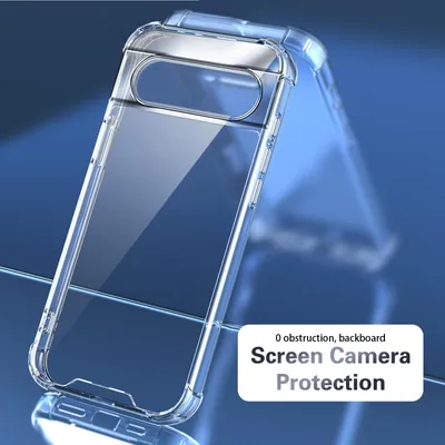 Produktbild von Transparent Hülle für Google Pixel 8A, Hybrid Klar Rückseite TPU Bumper Stoßfeste Handyhülle