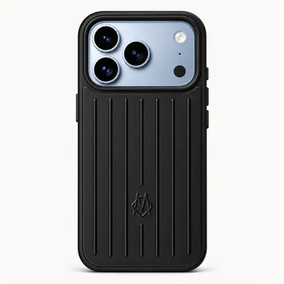Zdjęcie produktu dla Etui na iPhone 18 Pro Max wykonane z aluminium, w stylu RIMOWA, kolor srebrny, Obraz wygenerowany przez AI