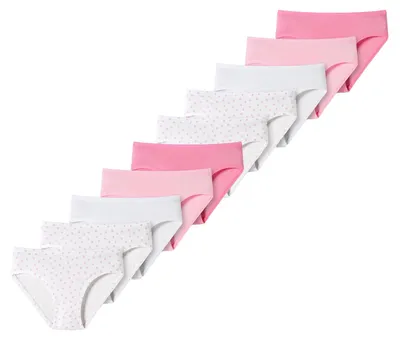 Produktbild von Mädchen Slip 10-Pack 95/5 Organic Baumwolle - rosa-weiss - Größe 92