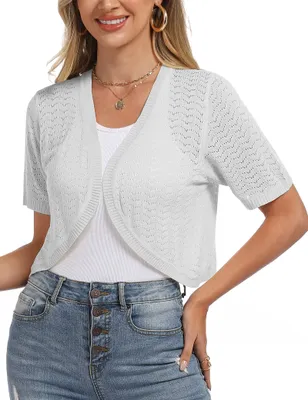 Produktbild von Damen Bolero – Kurze Ärmel – Leicht – Grau