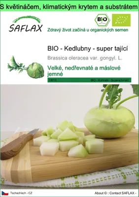 Obrázek produktu pro SAFLAX Garden to go - BIO - Kedlubny - super tající - Brassica oleracea var. gongyl. L. - 20 Semena - S květináčem, klimatickou poklicí a pěstebním substrátem