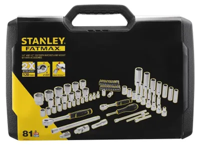 Produktbild von Stanley HTS Steckschluessel Set 1/2" + 1/4", 81-teilig