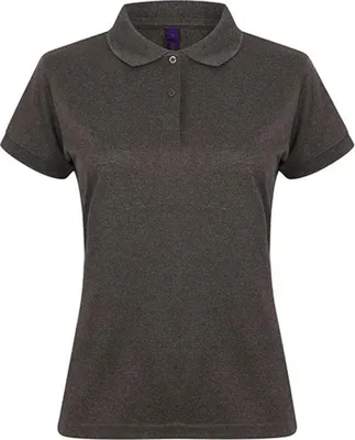 Produktbild von Henbury H476 | Damen Coolplus Wicking Polo Shirt / Mikro-Piqué - Farbe: Heather Charcoal - Größe: M