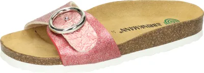 Produktbild von Dr. Brinkmann Damen Pantolette Metallic Glanz Riemen runde Schnalle 700292, Größe:40 EU, Farbe:Rot