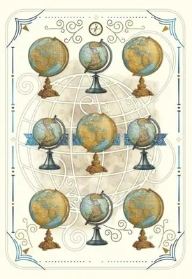 Produktbild von Karteikarte 12 x 18 cm B-BD 502 090 + Umschlag mit 9 Globen – DaVinci