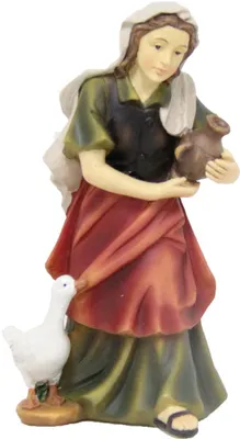Produktbild von FADEDA Magd  / Höhe:13 cm / handbemalt / detailgetreue Krippen Figuren - Weihnachten Tisch Dekoration Krippe Zubehör