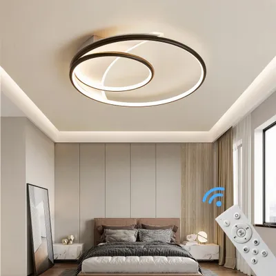 Obrázok produktu pre LED stropné svietidlo Stropné svietidlo SX8770WB s diaľkovým ovládaním Farba svetla/jas nastaviteľný stmievateľný čierny lakovaný kovový rám LED stropné svietidlo do spálne