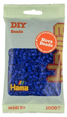 Image de Hama Perles à repasser 190-08 Hama Perles à repassermidi, bleu, en sachet