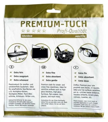 Produktbild von HOTREGA Premium-Tuch sensitive 40x40cm, Reinigungstuch, Poliertuch, Microfasertuch, saugstark