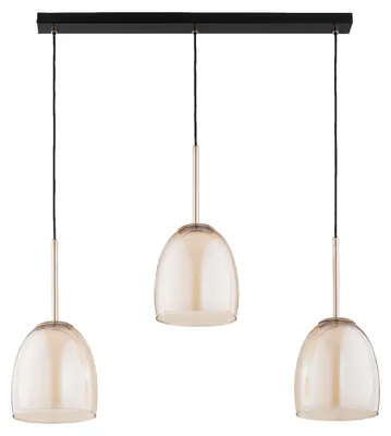 Obrázek produktu pro Závěsné svítidlo ROVENA, černá, jantarová a zlatá, 3xE27x15W, kov, rozměry: 88x82x20 cm, IP20, Alfa